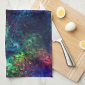 Schaal op een donkerblauwe tot gekleurde achtergro theedoek (Quarter Fold)