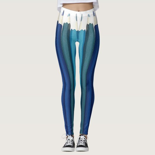 Schaal potloden in een rij leggings (Voorkant)