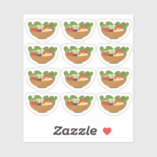 Schaal Salade Gezond Eten Voeding Dieet Planner Sticker (Vel)
