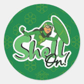 schaal | Shell ingeschakeld! Ronde Sticker (Voorkant)