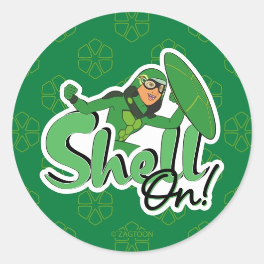 schaal | Shell ingeschakeld! Ronde Sticker (Voorkant)