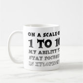 Schaal van 1 tot 10 focuste funny Mug Koffiemok (Links)