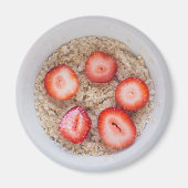 Schaal van havermout en aardbeien Magnet (Voorkant)