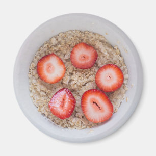 Schaal van havermout en aardbeien Magnet