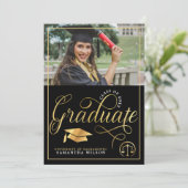 Schaal van het Afstuderen van de justitiële school Aankondiging (Staand voorkant)