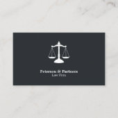 Schaal van Justitie Wit Icoon op Donker Grijs Visitekaartje (Voorkant)