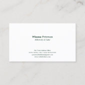 Schaal van Justitie Wit Icoon op Donkergroen Visitekaartje (Achterkant)