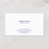 Schaal van Justitie Wit Icoon op Royal Blue Visitekaartje (Achterkant)