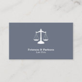 Schaal van Justitie Wit Icoon op Slate Grey Visitekaartje (Voorkant)