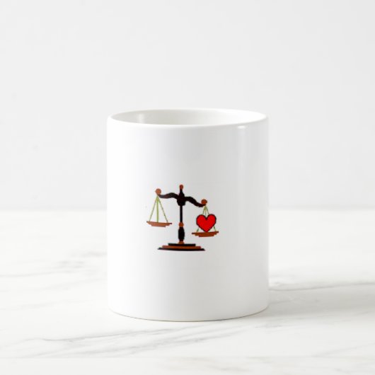 Schaal van rechtvaardigheid - met hart koffiemok (Center)