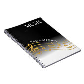 Schaal voor muzieknotities in zwart en goud notitieboek (Rechterzijde)