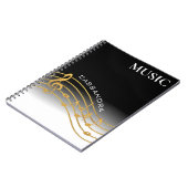 Schaal voor muzieknotities in zwart en goud notitieboek (Linkerzijde)