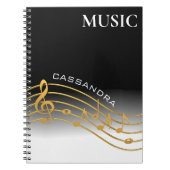 Schaal voor muzieknotities in zwart en goud notitieboek (Voorkant)