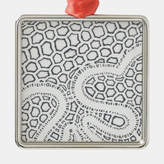 Schaal voor zwarte en witte slangen metalen ornament (Voorkant)