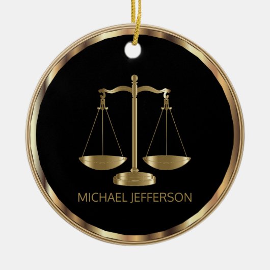 Schaalbaar - zwart en goud - twee zijden afdrukken keramisch ornament (Voorkant)