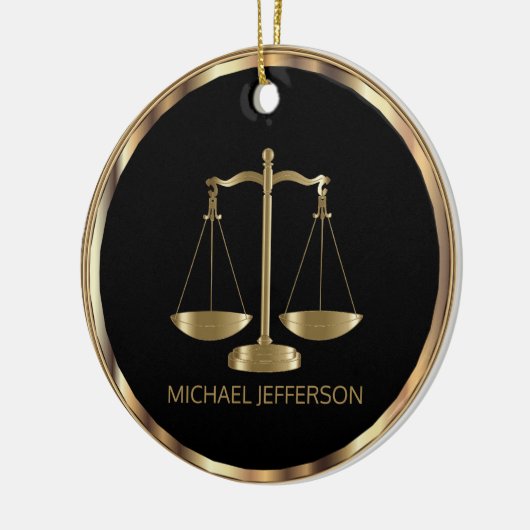 Schaalbaar - zwart en goud - twee zijden afdrukken keramisch ornament (Links)