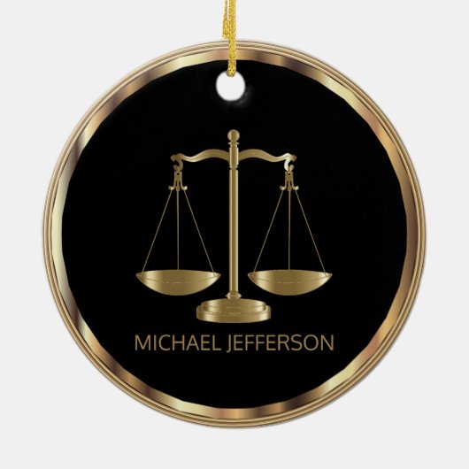 Schaalbaar - zwart en goud - twee zijden afdrukken keramisch ornament (Achterkant)