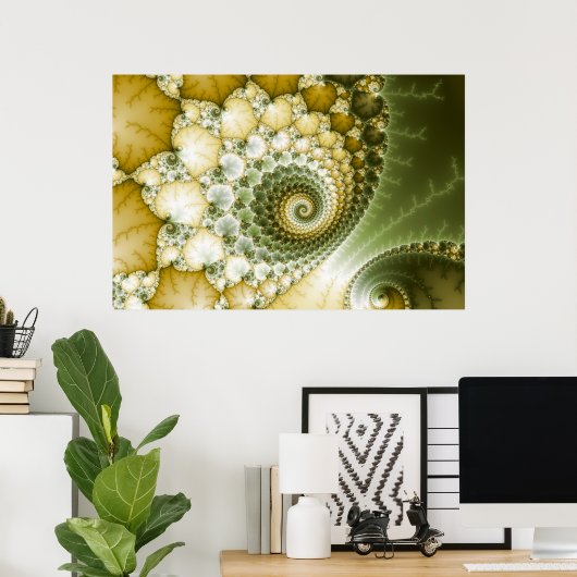 Schaalbare fractaalkunst poster (Thuiskantoor)