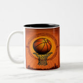 Schaalbare Hoops – Basketbal Vectorafbeeldingen Tweekleurige Koffiemok (Links)
