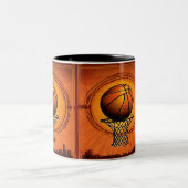 Schaalbare Hoops – Basketbal Vectorafbeeldingen Tweekleurige Koffiemok (Center)