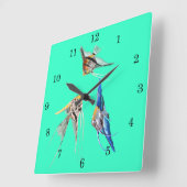 Schaalbare vissen - Kies / voeg uw kleuren toe Vierkante Klok (Hoek)