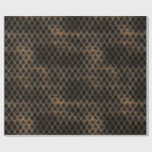 Schaalbare zwarte en gouden glitterdragoschalen cadeaupapier (Vlak)