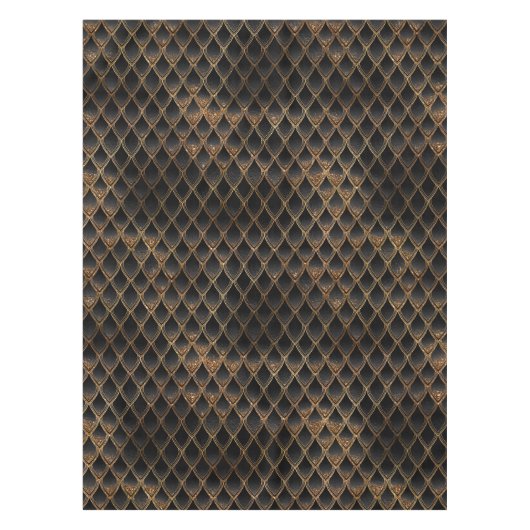 Schaalbare zwarte en gouden glitterdragoschalen tafelkleed (Voorkant)