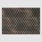 Schaalbare zwarte en gouden glitterdragoschalen tissuepapier (Voorkant)