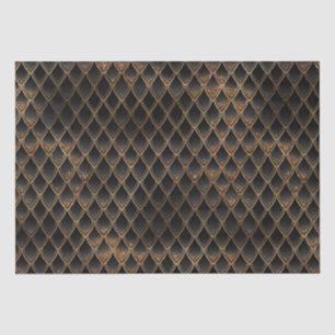 Schaalbare zwarte en gouden glitterdragoschalen tissuepapier