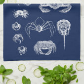 Schaaldier Vintage Krab Zeevaart Theedoek (Gevouwen)