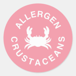 Schaaldieren Allergeen Waarschuwing Ronde Sticker