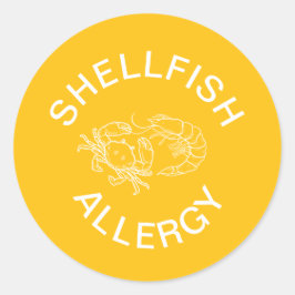 Schaaldieren Allergie Waarschuwing Ronde Sticker
