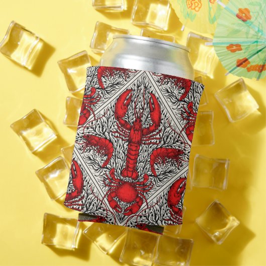 Schaaldieren in rood, zwart en ivoor blikjeskoeler (Insitu Zomer)