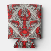 Schaaldieren in rood, zwart en ivoor blikjeskoeler (Achterkant)