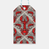 Schaaldieren in rood, zwart en ivoor cadeaulabel (Achterkant)