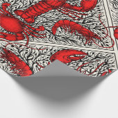 Schaaldieren in rood, zwart en ivoor cadeaupapier (Hoek)