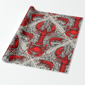 Schaaldieren in rood, zwart en ivoor cadeaupapier (Uitgerold)