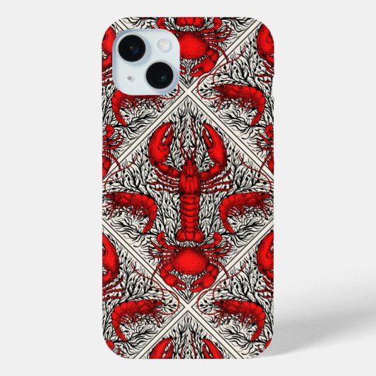 Schaaldieren in rood, zwart en ivoor Case-Mate iPhone case (Achterkant)