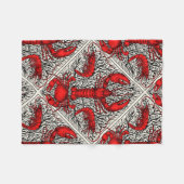 Schaaldieren in rood, zwart en ivoor fleece deken (Voorkant (Horizontaal))