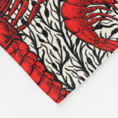 Schaaldieren in rood, zwart en ivoor fleece deken (Hoek)