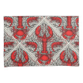 Schaaldieren in rood, zwart en ivoor kussensloop (Voorkant-Rechts)