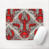 Schaaldieren in rood, zwart en ivoor muismat (Met muis)