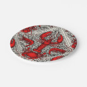 Schaaldieren in rood, zwart en ivoor papieren bordje (Gekanteld)