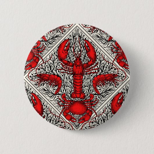 Schaaldieren in rood, zwart en ivoor ronde button 5,7 cm (Voorkant)