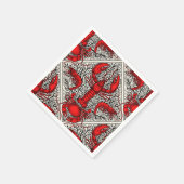 Schaaldieren in rood, zwart en ivoor servet (Hoek)