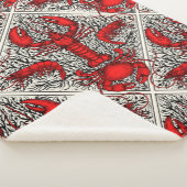 Schaaldieren in rood, zwart en ivoor sherpa deken (3/4)