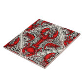 Schaaldieren in rood, zwart en ivoor tegeltje (Zijkant)