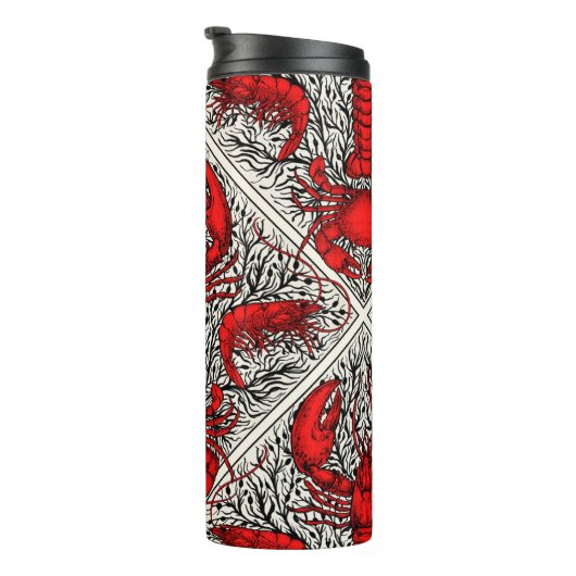 Schaaldieren in rood, zwart en ivoor thermosbeker (Geroteerd rechts)