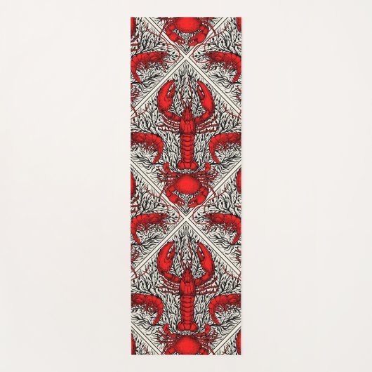 Schaaldieren in rood, zwart en ivoor yogamat (Voorkant)