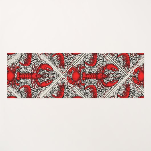 Schaaldieren in rood, zwart en ivoor yogamat (Voorkant (horizontaal))